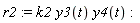 r2 := k2*y3(t)*y4(t)