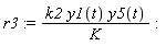 r3 := k2*y1(t)*y5(t)/K