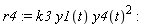 r4 := k3*y1(t)*y4(t)^2