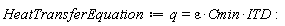 HeatTransferEquation := q = epsilon*Cmin*ITD:
