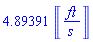 4.89391*Units:-Unit(('ft')/('s'))