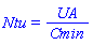 Ntu = UA/Cmin