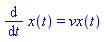 diff(x(t), t) = vx(t)