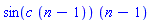 sin(c*(n-1))*(n-1)