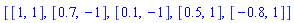 [[1, 1], [.7, -1], [.1, -1], [.5, 1], [-.8, 1]]