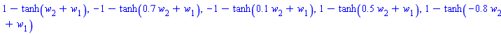 1-tanh(w[2]+w[1]), -1-tanh(.7*w[2]+w[1]), -1-tanh(.1*w[2]+w[1]), 1-tanh(.5*w[2]+w[1]), 1-tanh(-.8*w[2]+w[1])