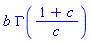 b*GAMMA((1+c)/c)