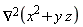 Laplacian(x^2+y*z)