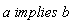 a implies b