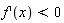 diff(f(x), x) < 0