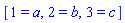 [1 = a, 2 = b, 3 = c]