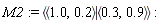 M2 := `<|>`(`<,>`(1.0, .2), `<,>`(.3, .9))
