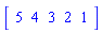 Vector[row](5, {(1) = 5, (2) = 4, (3) = 3, (4) = 2, (5) = 1})