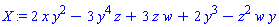 2*x*y^2-3*y^4*z+3*z*w+2*y^3-z^2*w*y
