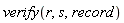 verify(r, s, record)