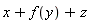 x+f(y)+z