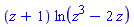(z+1)*ln(z^3-2*z)