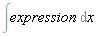 Int(expression, x)