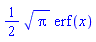 (1/2)*Pi^(1/2)*erf(x)