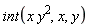 int(x*y^2, x, y)