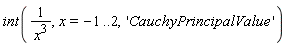 int(1/x^3, x = -1 .. 2, 'CauchyPrincipalValue')