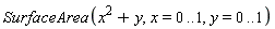 SurfaceArea(x^2+y, x = 0 .. 1, y = 0 .. 1)
