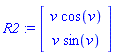R2 := Vector[column]([[v*cos(v)], [v*sin(v)]])