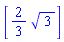 [(2/3)*3^(1/2)]