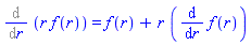 Diff(r*f(r), r) = f(r)+r*(diff(f(r), r))