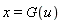 x = G(u)