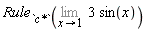 Rule[`c*`](Limit(3*sin(x), x = 1))