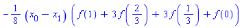 -(1/8)*(x[0]-x[1])*(f(1)+3*f(2/3)+3*f(1/3)+f(0))