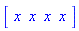Vector[row]([x, x, x, x])
