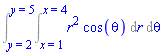 Int(Int(r^2*cos(theta), r = (x = 1) .. (x = 4)), theta = (y = 2) .. (y = 5))