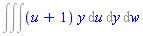 Int(Int(Int((u+1)*y, u), y), w)