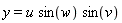 y = u*sin(w)*sin(v)