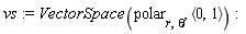 vs := VectorSpace(polar[r, theta], `<,>`(0, 1))