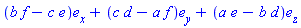 Vector[column]([[b*f-c*e], [c*d-a*f], [a*e-b*d]], ["x", "y", "z"])