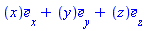 Vector[column]([[x], [y], [z]], ["x", "y", "z"], "field")