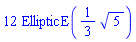 12*EllipticE((1/3)*5^(1/2))