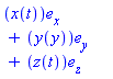 Vector[column]([[x(t)], [y(y)], [z(t)]], ["x", "y", "z"])