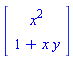 Vector[column]([[x^2], [1+x*y]], ["x", "y"], "field")