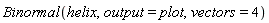 Binormal(helix, output = plot, vectors = 4)