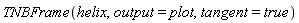 TNBFrame(helix, output = plot, tangent = true)