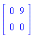 Matrix([[0, 9], [0, 0]])