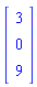 Vector[column]([[3], [0], [9]])