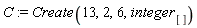 C := Create(13, 2, 6, integer[])