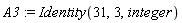 A3 := Identity(31, 3, integer)