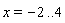 x = -2 .. 4