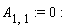 A[1, 1] := 0